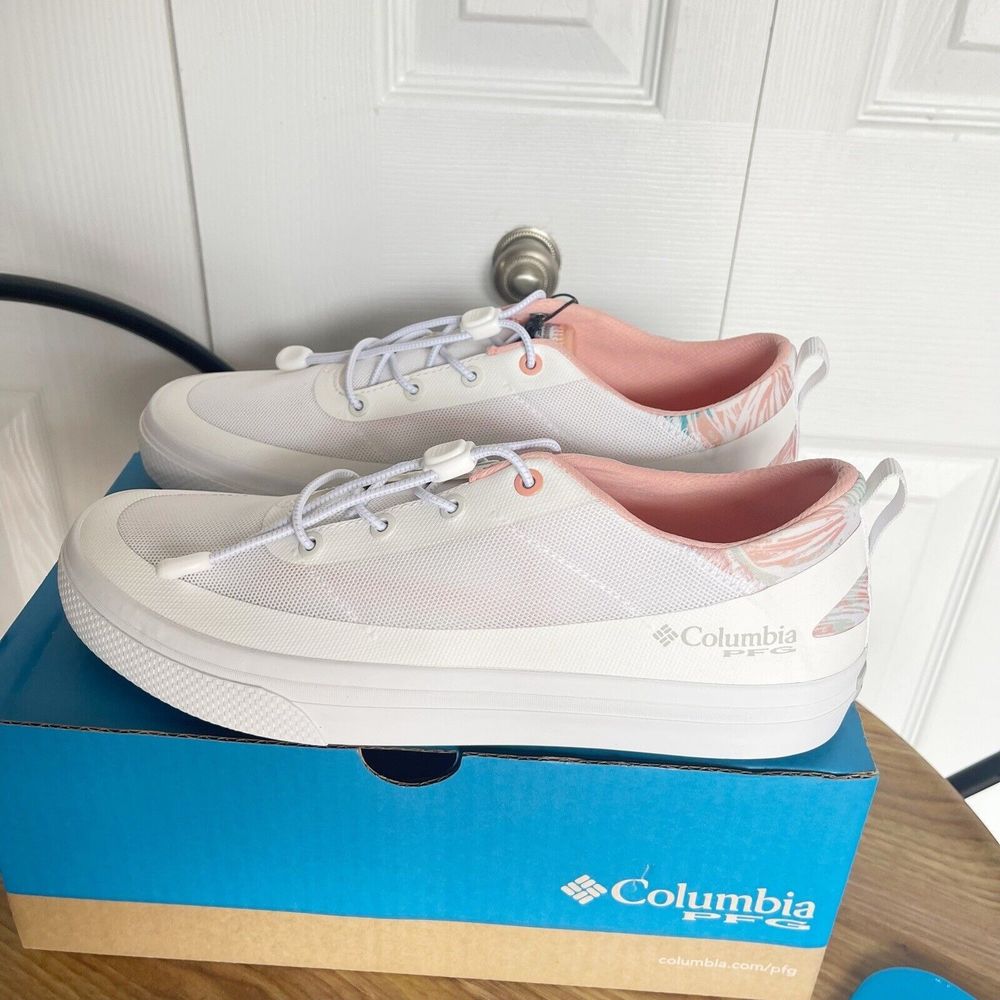 Columbia Women Water Boat Shoes Sneaker Size 10 White PFG Bonehead NEW